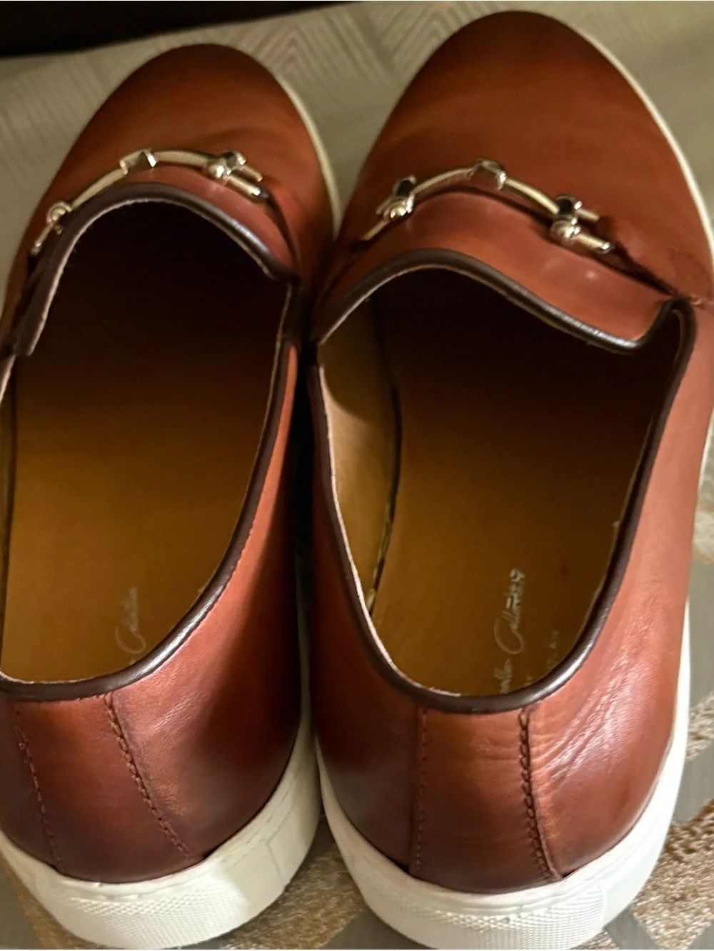Men’s Chancellor Collection by Mark .Nolan. Brown Leather Slip-On Loafers, 13